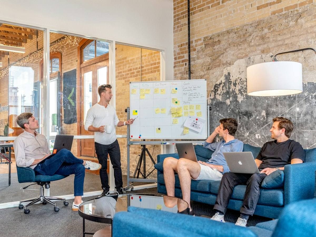Agency team planning a campaign at a whiteboard