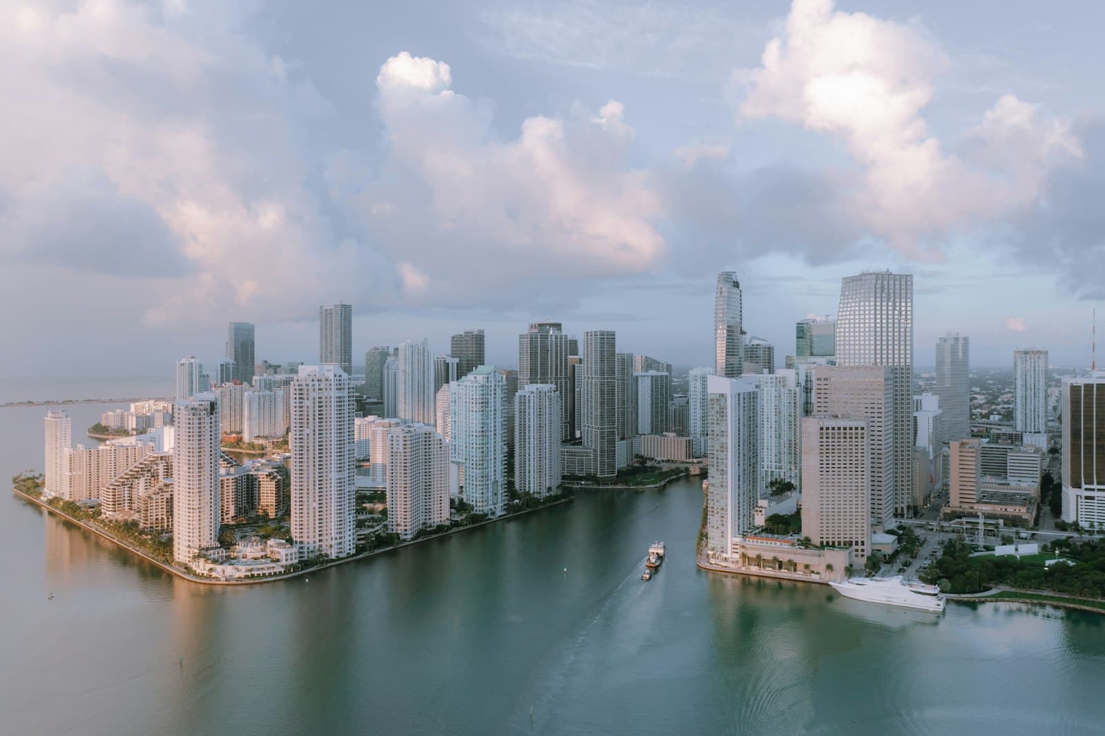Miami's waterfront towers seen from the air